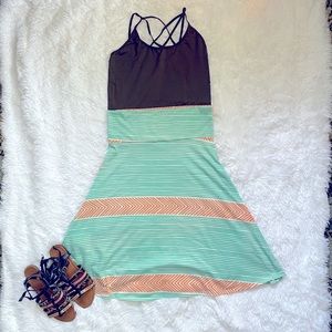 Striped Teal and Salmon Skirt